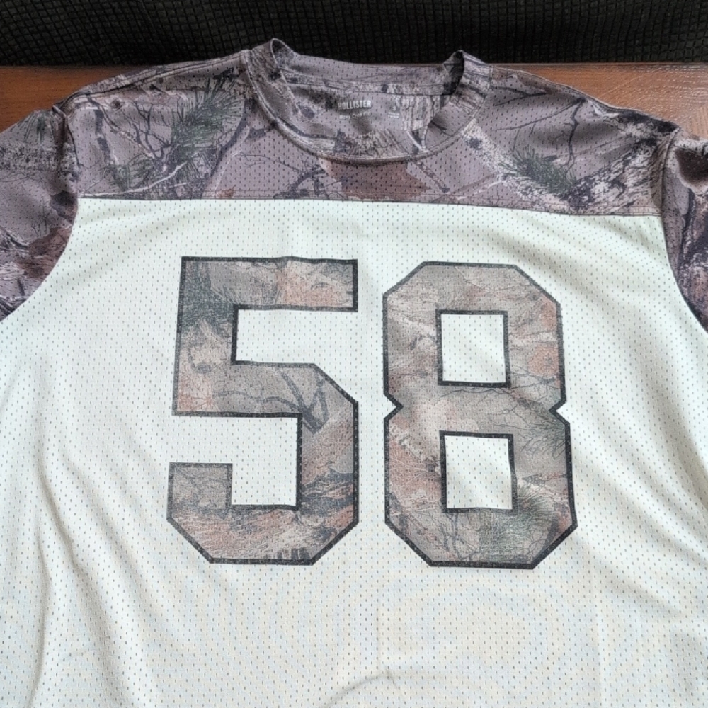 Hollister Camo and White Jersey Shirt
